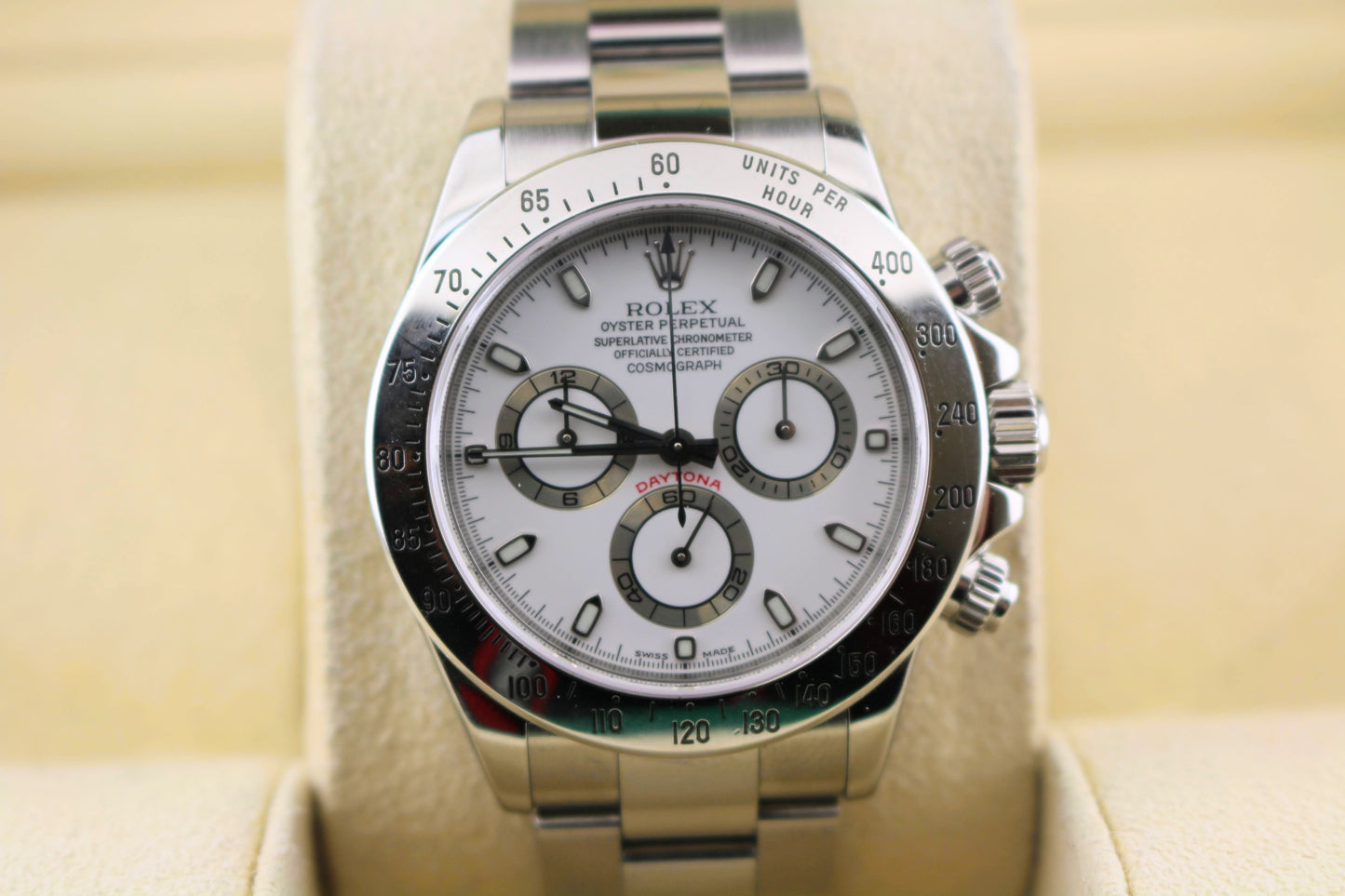 2003 Rolex Daytona 116520 White Dial SS Oyster With Papers 40mm