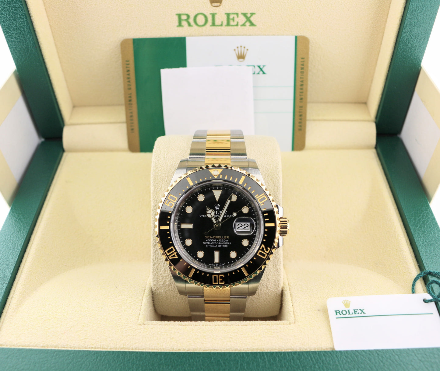 OHT 2019 Rolex Sea-Dweller 126603 Black Dial TT 18kt Oyster With Papers 43mm
