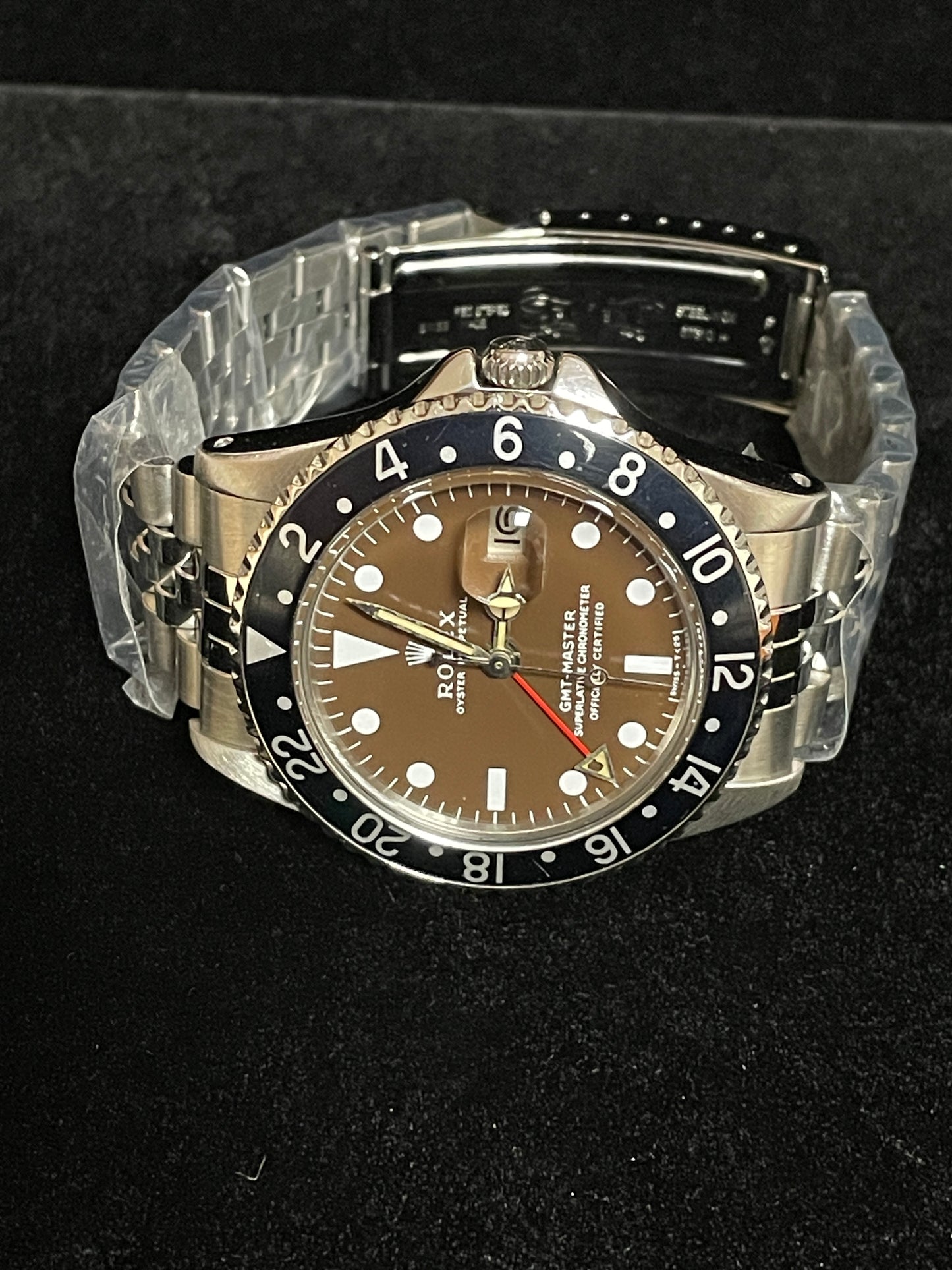 1964 Rolex GMT-Master 1675 Black Dial PCG Case SS Jubilee No Papers 40mm