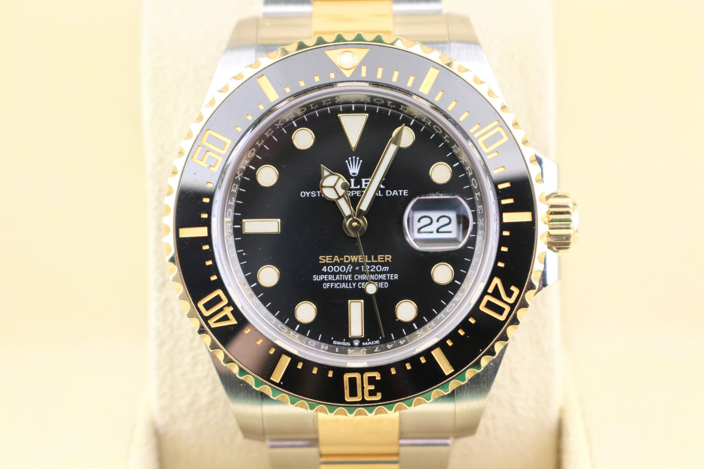 OHT 2019 Rolex Sea-Dweller 126603 Black Dial TT 18kt Oyster With Papers 43mm