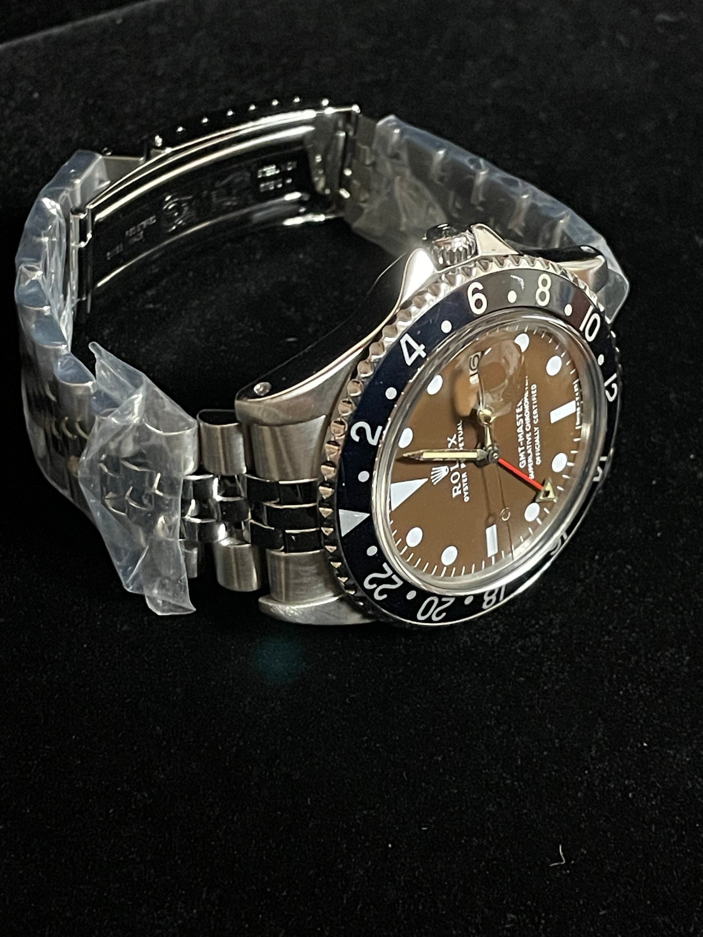 1964 Rolex GMT-Master 1675 Black Dial PCG Case SS Jubilee No Papers 40mm