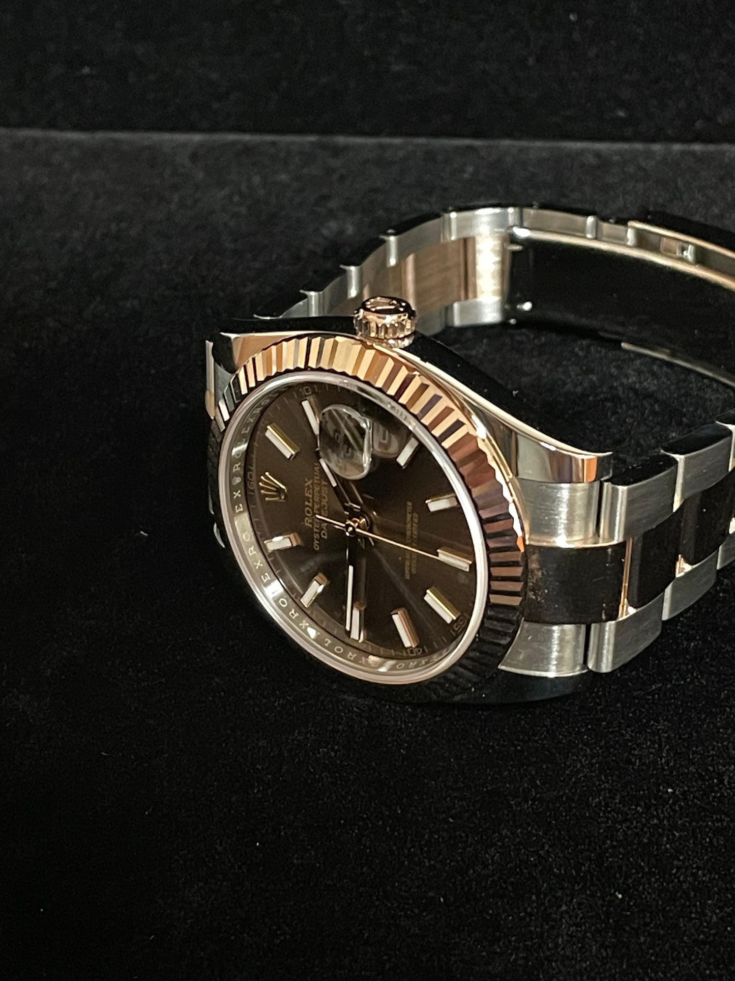 OHT 2023 Rolex Datejust 126331 Chocolate Dial TT 18kt Oyster Rose With Papers 41mm