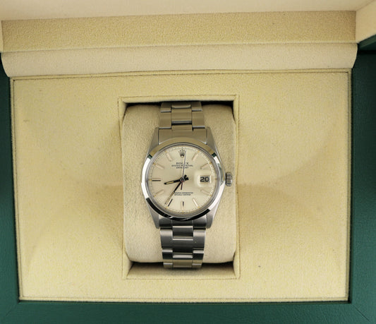 1975 Rolex Datejust 1600 Silver Dial SS Oyster Smooth Bezel No Papers 36mm