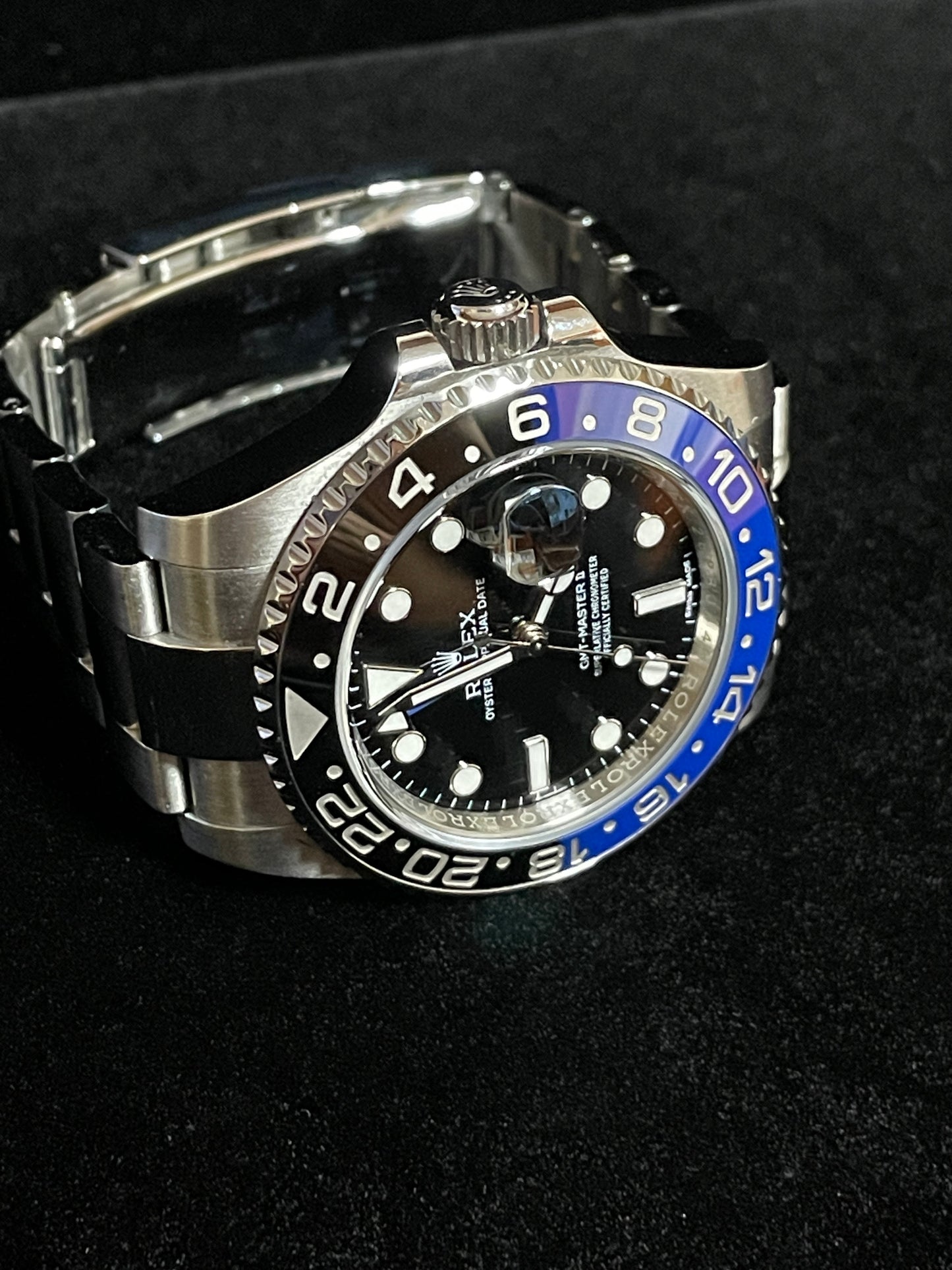 OH 2013 Rolex GMT-Master II Batman 116710BLNR Black Dial SS Oyster With Papers 40mm