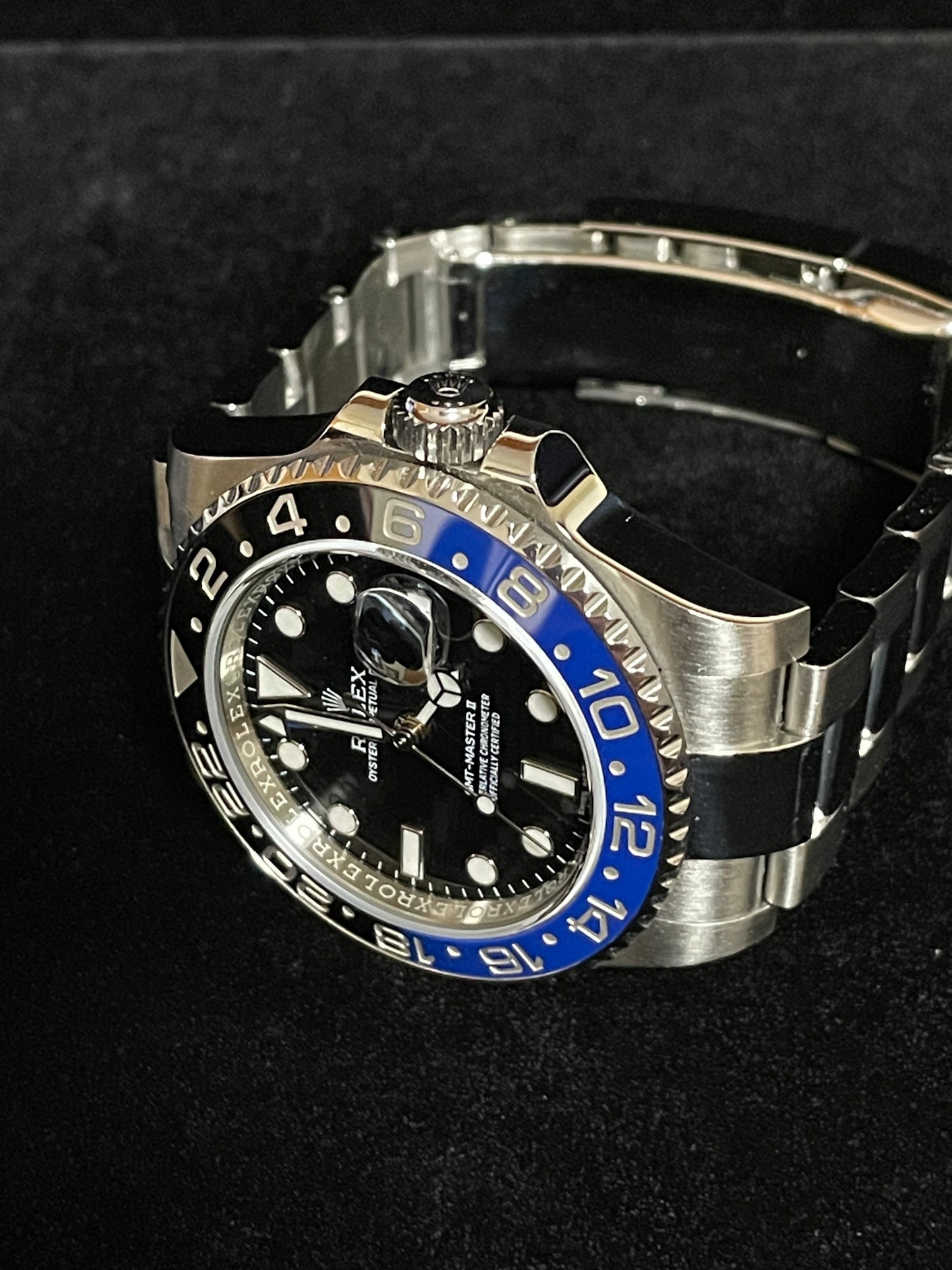 OH 2013 Rolex GMT-Master II Batman 116710BLNR Black Dial SS Oyster With Papers 40mm