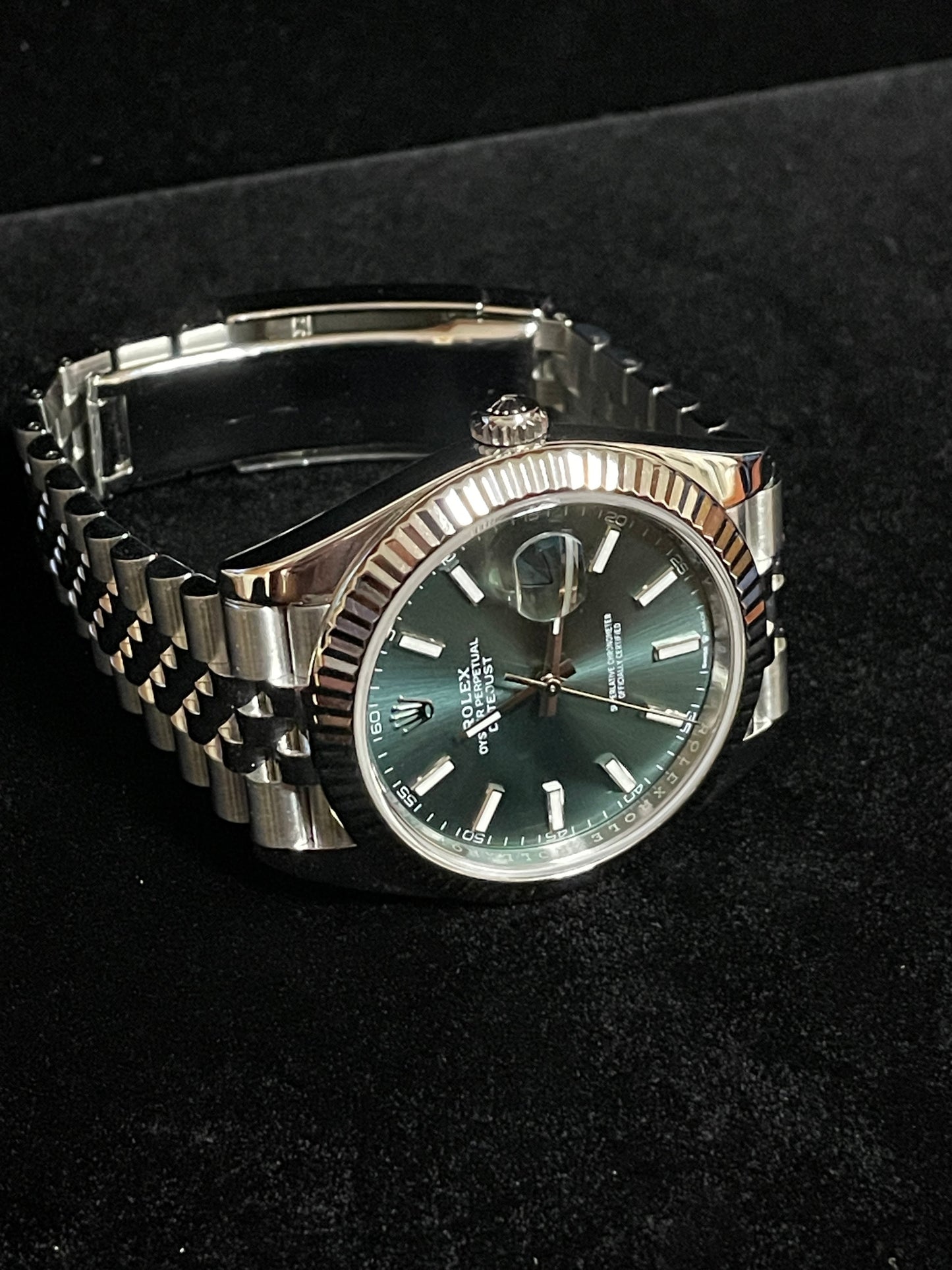 2022 Rolex Datejust 126334 Mint Green Dial SS Jubilee With Papers 41mm
