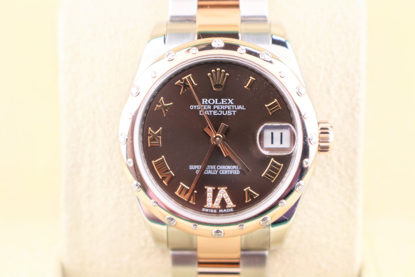 Rolex Datejust 178341 Chocolate Diamond VI Dial and Bezel TT Rose W/ Papers 31mm