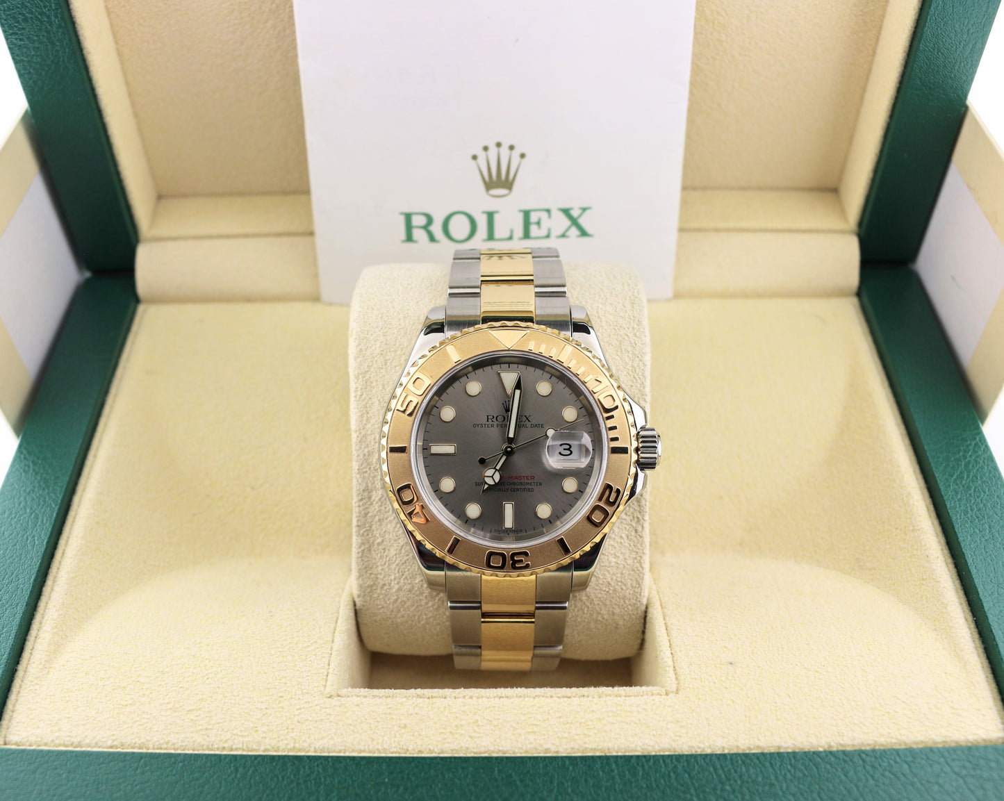 2006 Rolex Yacht-Master 16623 Slate Gray Dial TT 18kt Oyster With Papers 40mm