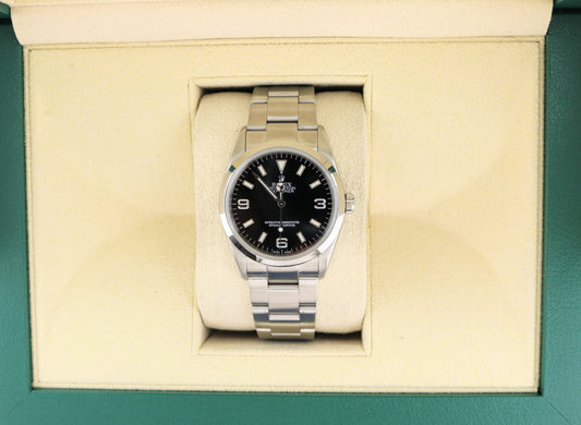 2008 Rolex Explorer 114270 Black Dial SS Oyster Engraved Rehault No Papers 36mm