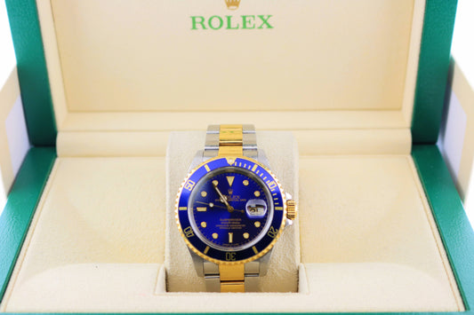 1990 Rolex Submariner 16613 Blue Dial TT Oyster No Papers 40mm