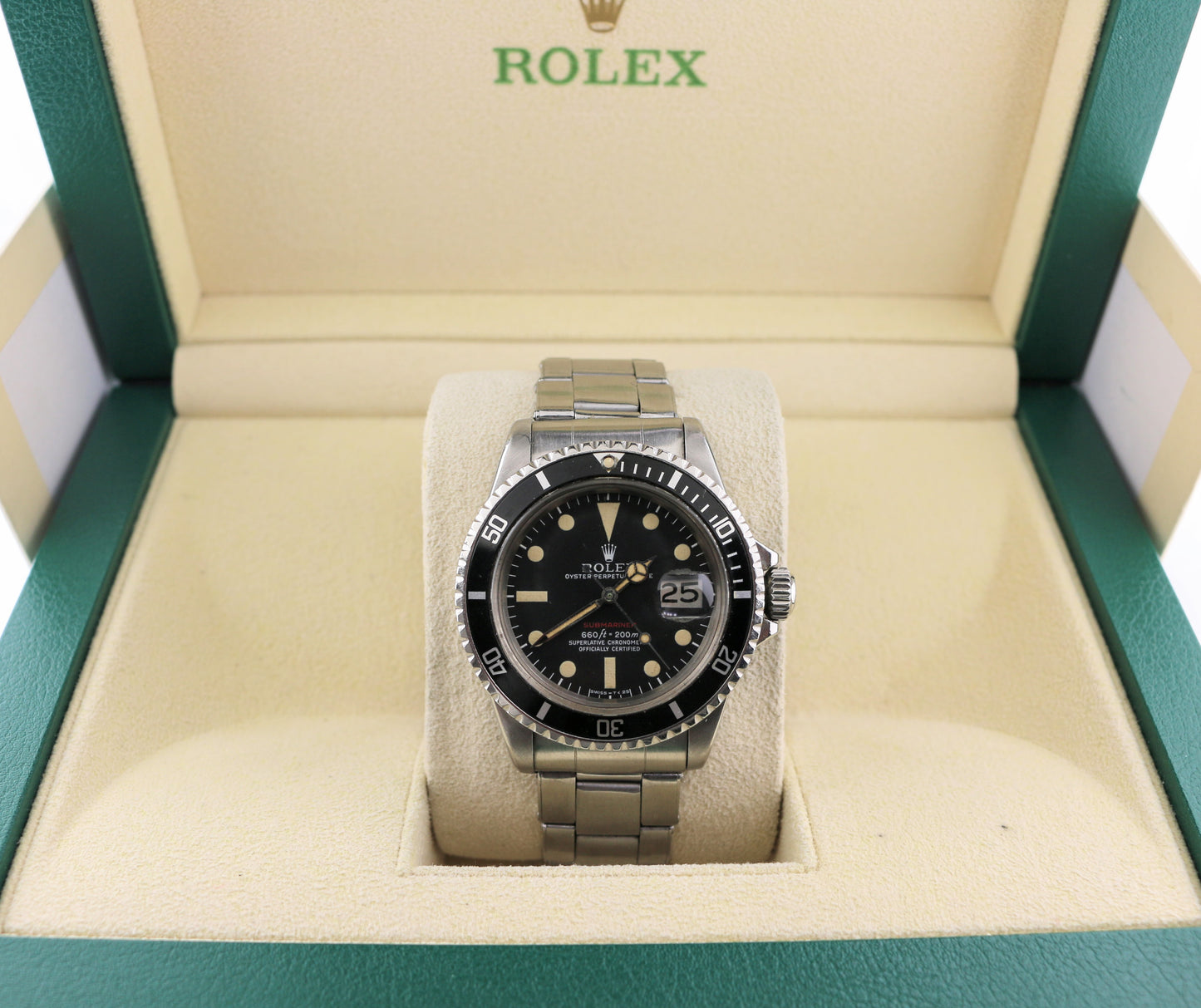1973 Rolex Submariner Red 1680 Black Dial MK4 SS Oyster No Papers 40mm