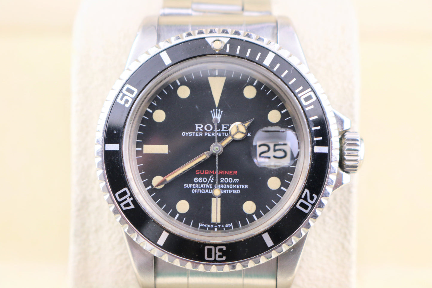 1973 Rolex Submariner Red 1680 Black Dial MK4 SS Oyster No Papers 40mm