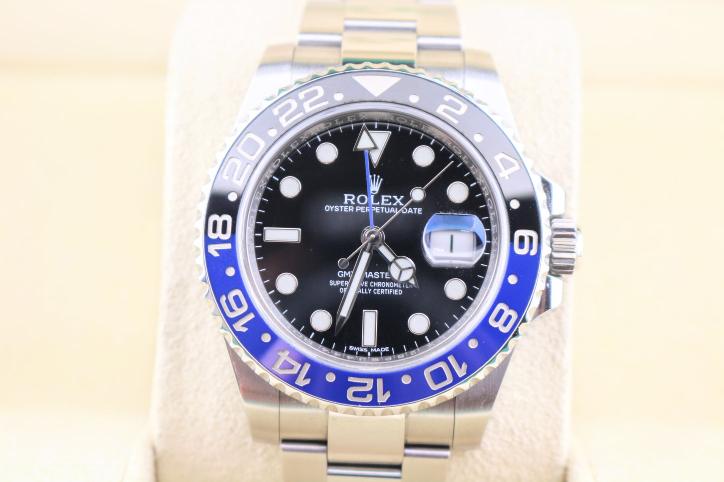OH 2013 Rolex GMT-Master II Batman 116710BLNR Black Dial SS Oyster With Papers 40mm