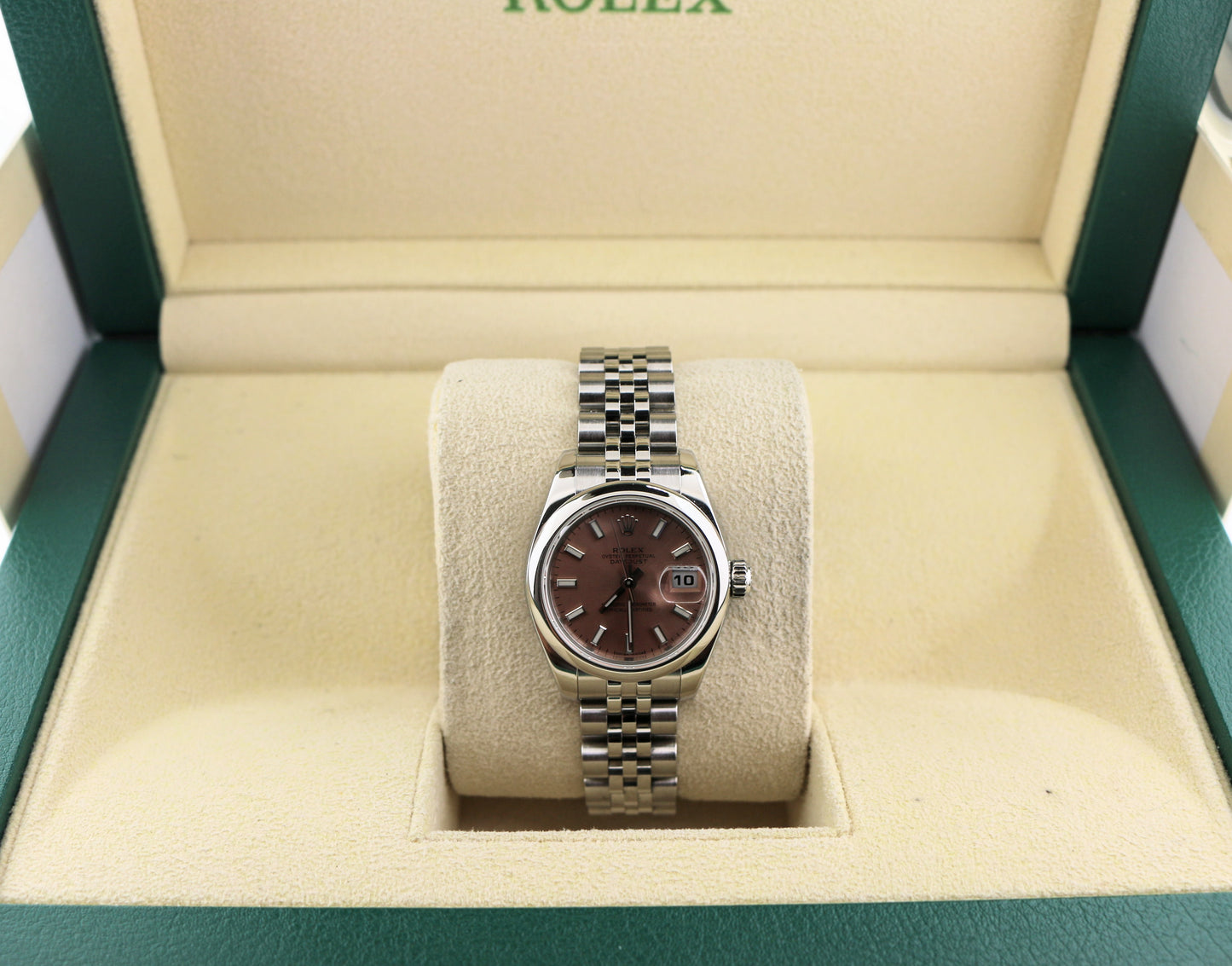 2006 Rolex Ladies Datejust 179160 Pink Dial SS Jubilee No Papers 26mm