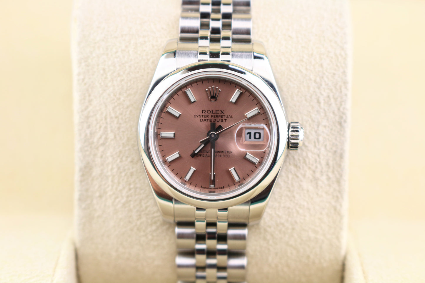 2006 Rolex Ladies Datejust 179160 Pink Dial SS Jubilee No Papers 26mm