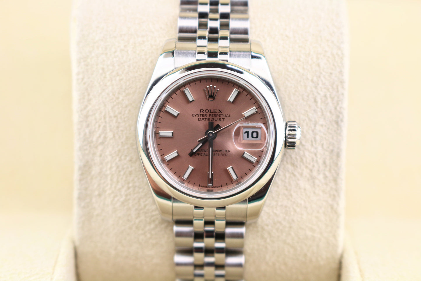2006 Rolex Ladies Datejust 179160 Pink Dial SS Jubilee No Papers 26mm