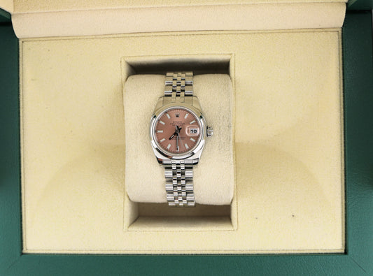 2006 Rolex Ladies Datejust 179160 Pink Dial SS Jubilee No Papers 26mm