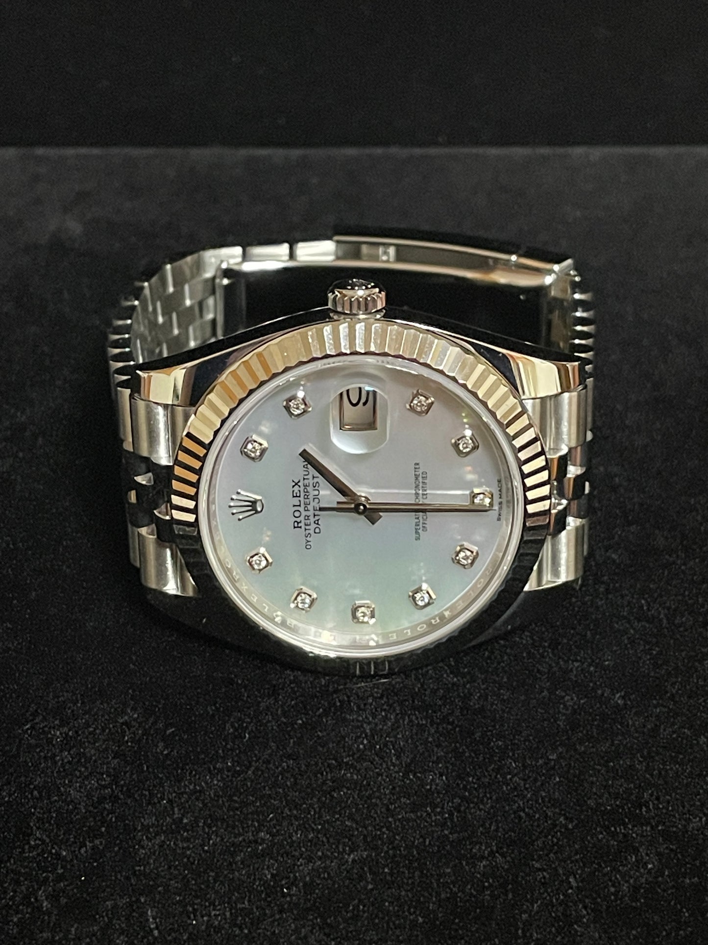 OHA 2020 Rolex Datejust 126334 White MOP Diamond Dial SS Jubilee With Papers 41mm