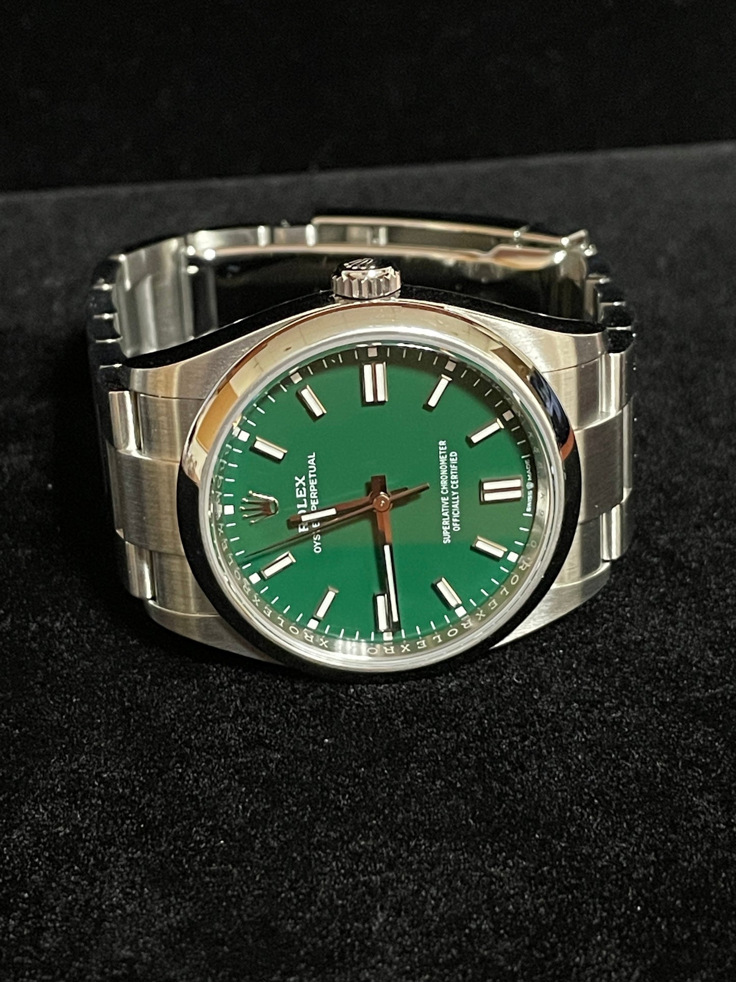 2022 Rolex Oyster Perpetual 126000 Green Dial SS Oyster With Papers 36mm