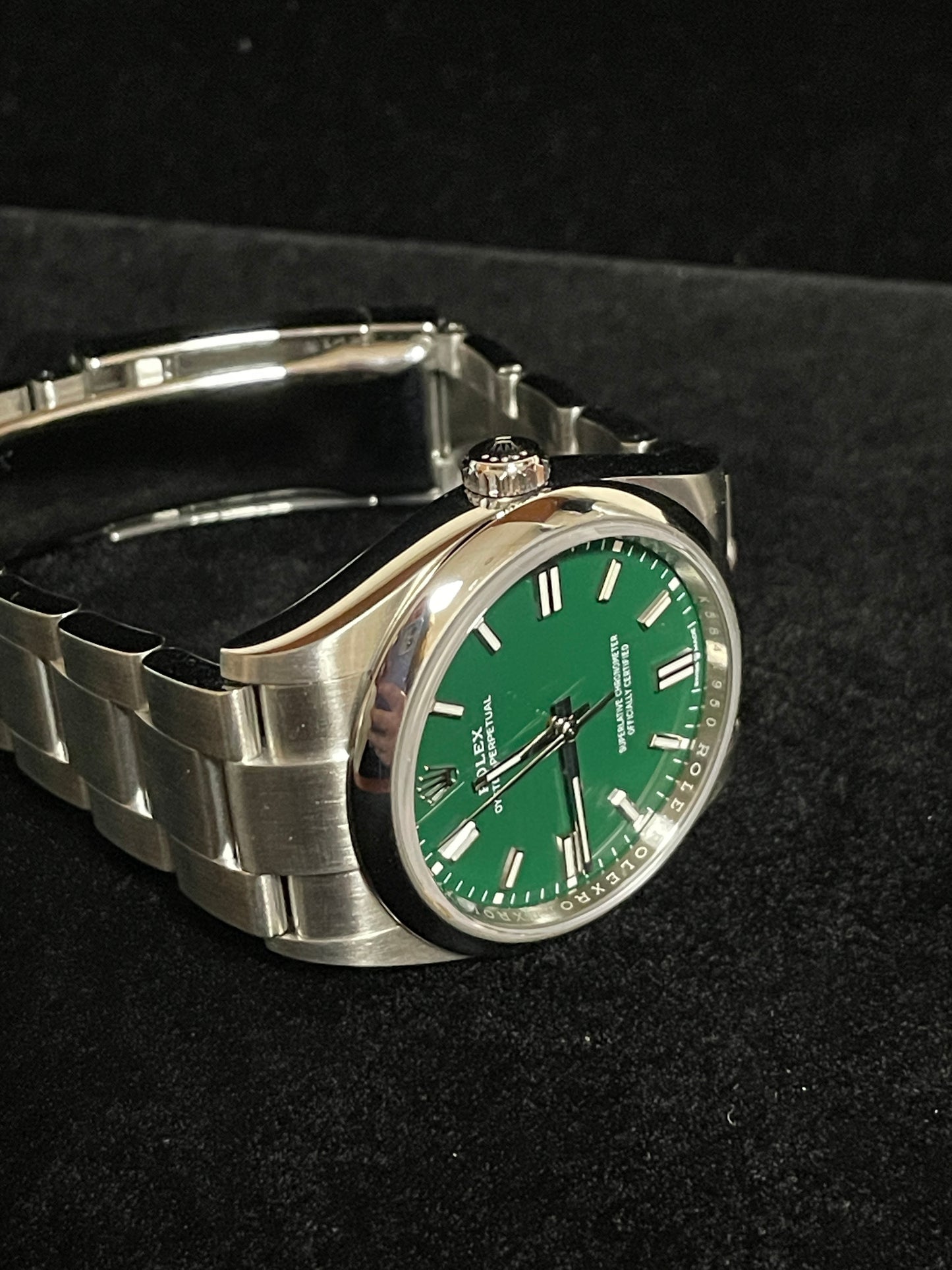 2022 Rolex Oyster Perpetual 126000 Green Dial SS Oyster With Papers 36mm
