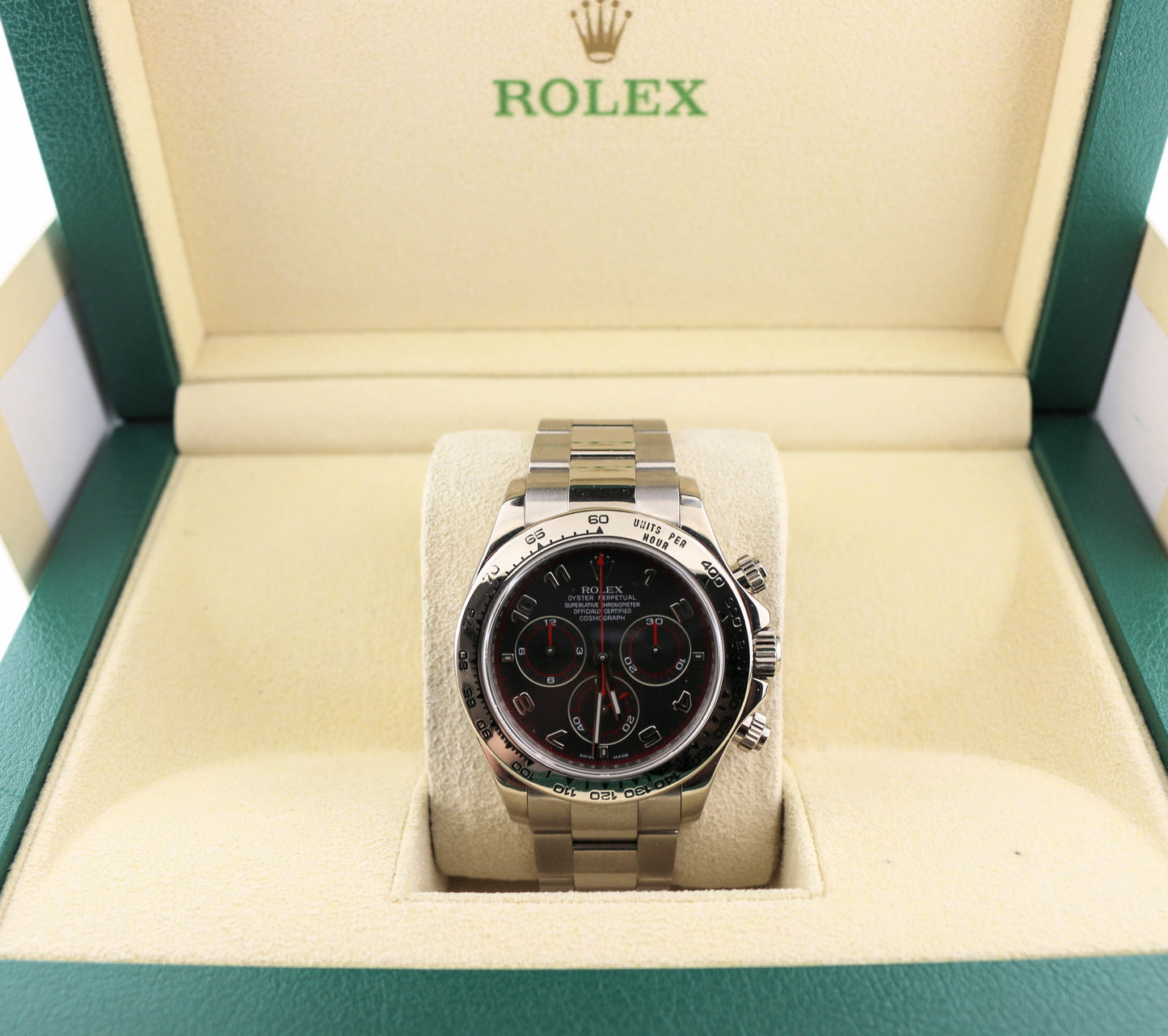 2006 Rolex Daytona 116509 Black Racing Dial White Gold 18kt Oyster No Paper 40mm