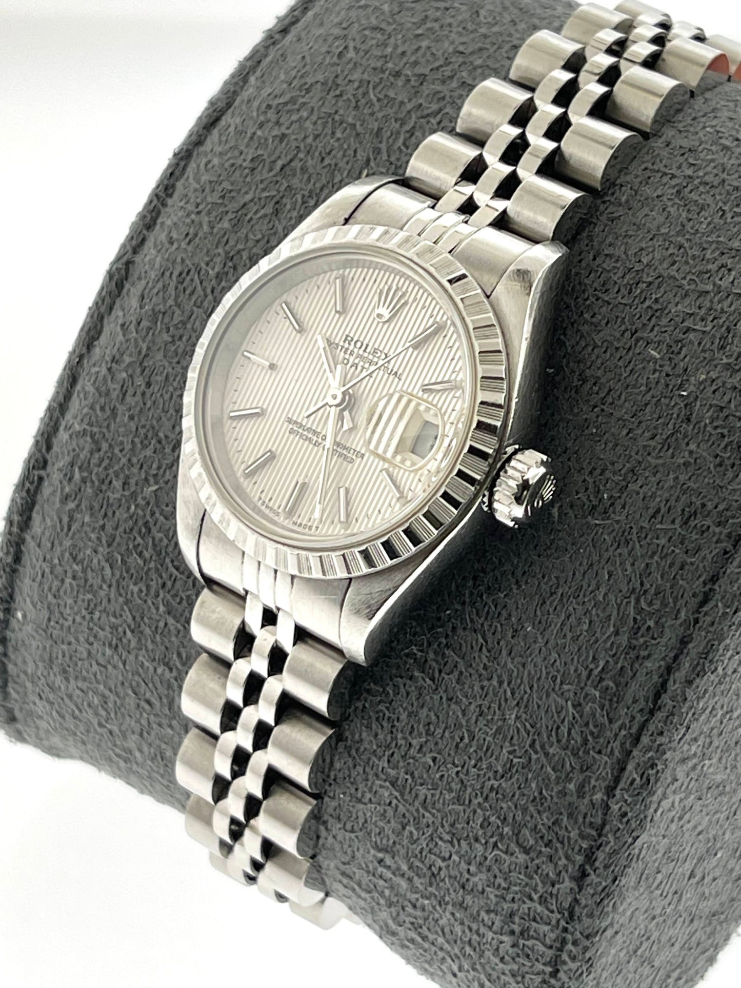 2000 Rolex Datejust 79240 Silver Tapestry Dial With Papers 26mm