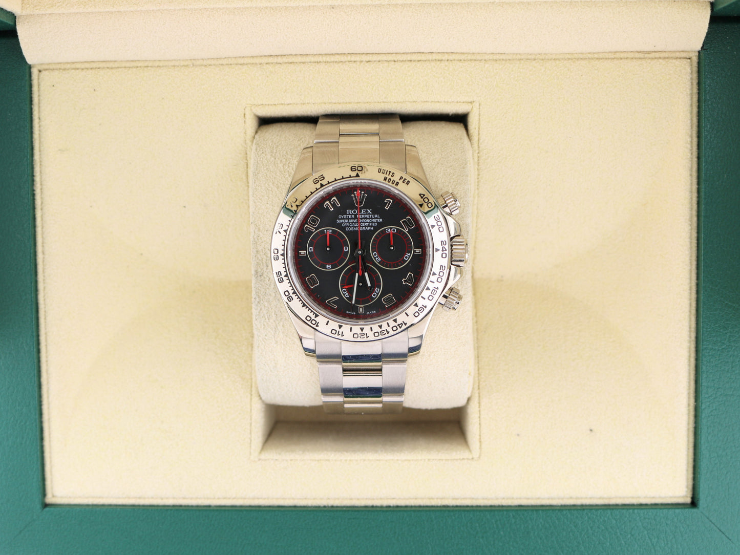 2006 Rolex Daytona 116509 Black Racing Dial White Gold 18kt Oyster No Paper 40mm