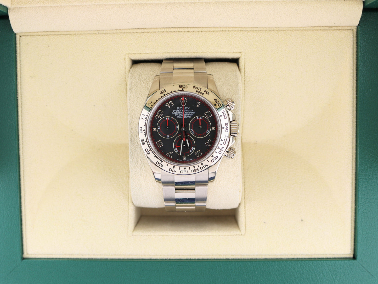 2006 Rolex Daytona 116509 Black Racing Dial White Gold 18kt Oyster No Paper 40mm
