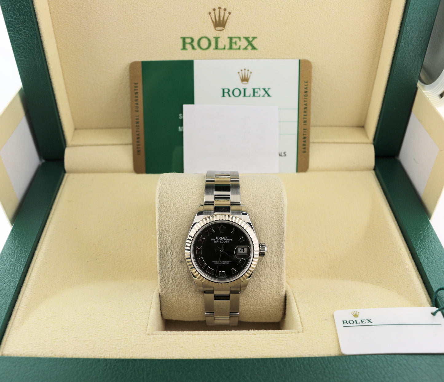 2018 Rolex Ladies Datejust 279174 Dark Grey Roman SS Oyster With Papers 28mm