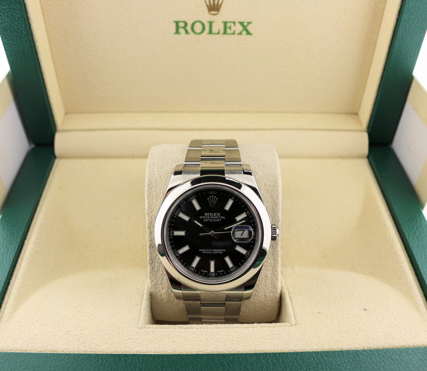2016 Rolex Datejust 116300 Black Dial Smooth Bezel SS Oyster No Papers 41mm