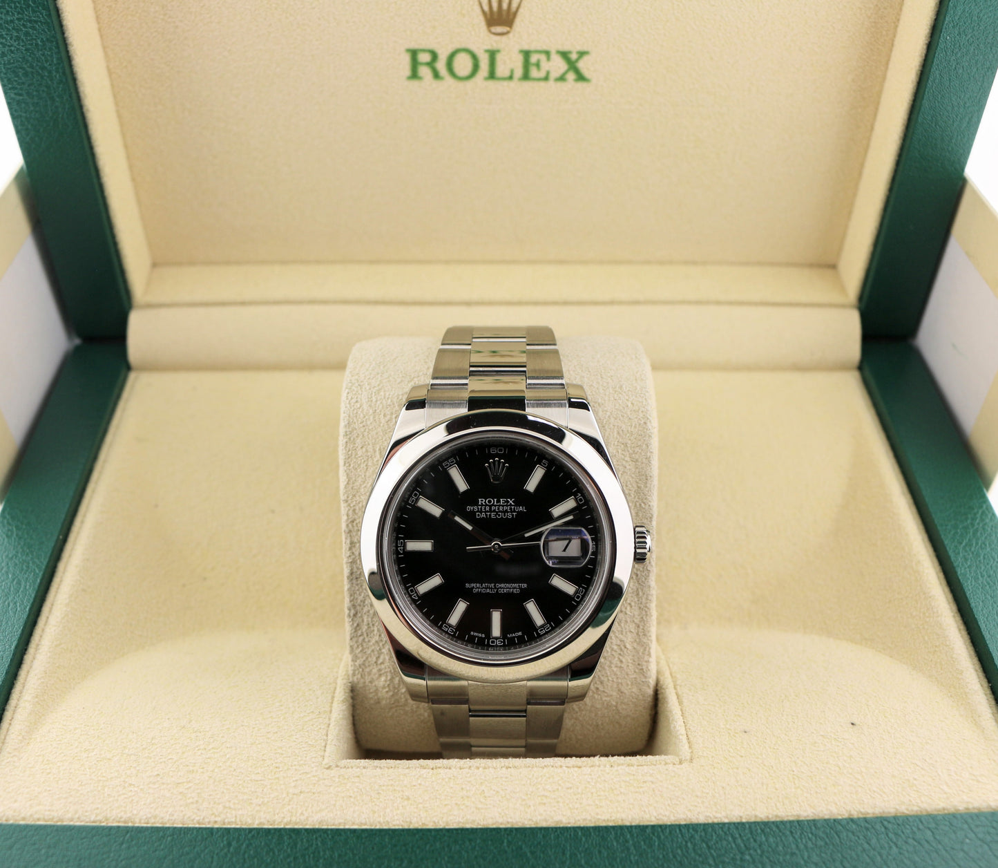 2016 Rolex Datejust 116300 Black Dial Smooth Bezel SS Oyster No Papers 41mm