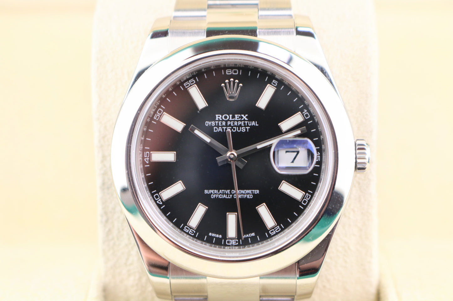 2016 Rolex Datejust 116300 Black Dial Smooth Bezel SS Oyster No Papers 41mm