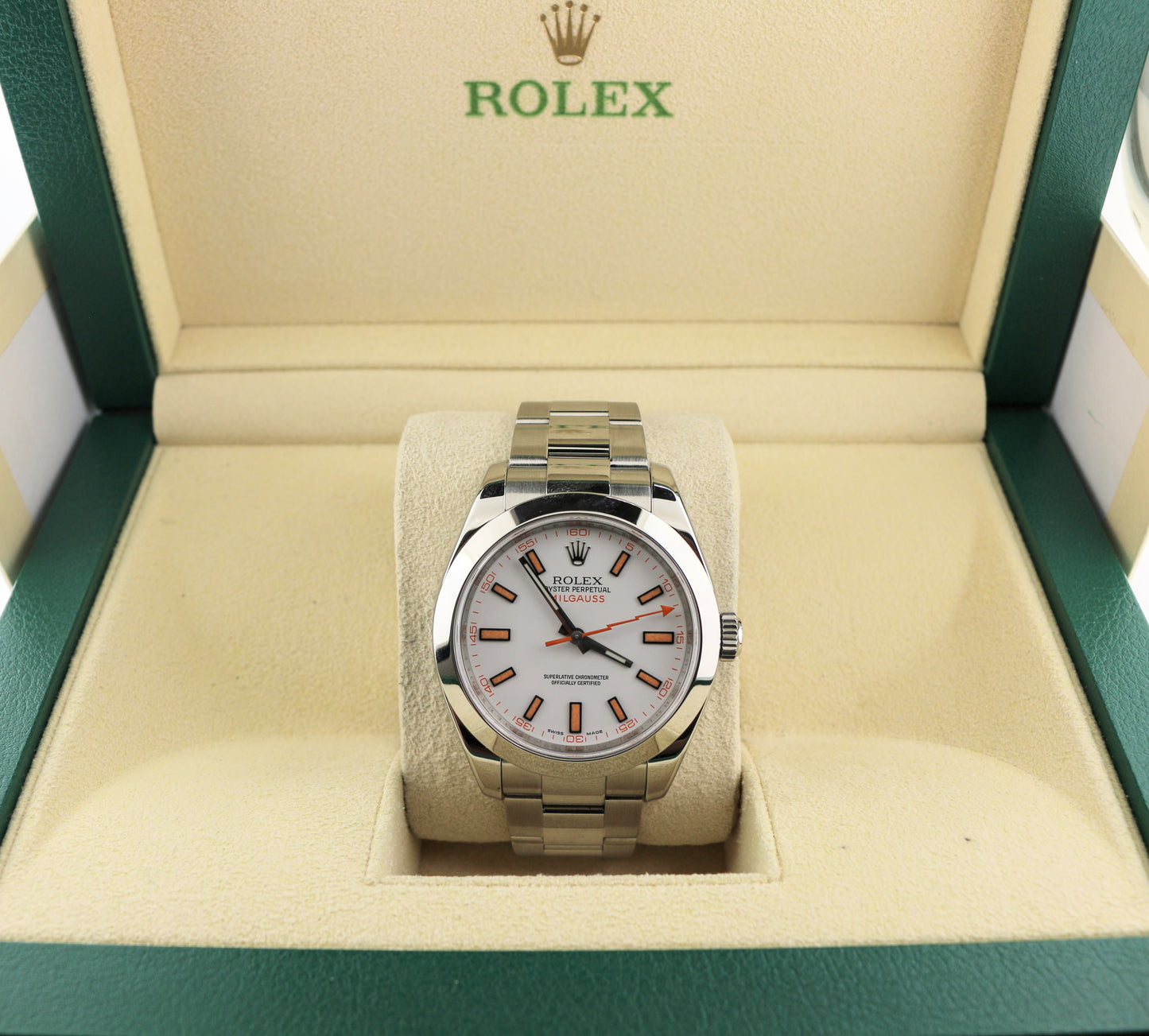 2009 Rolex Milgauss 116400 White Dial SS Oyster No Papers 40mm