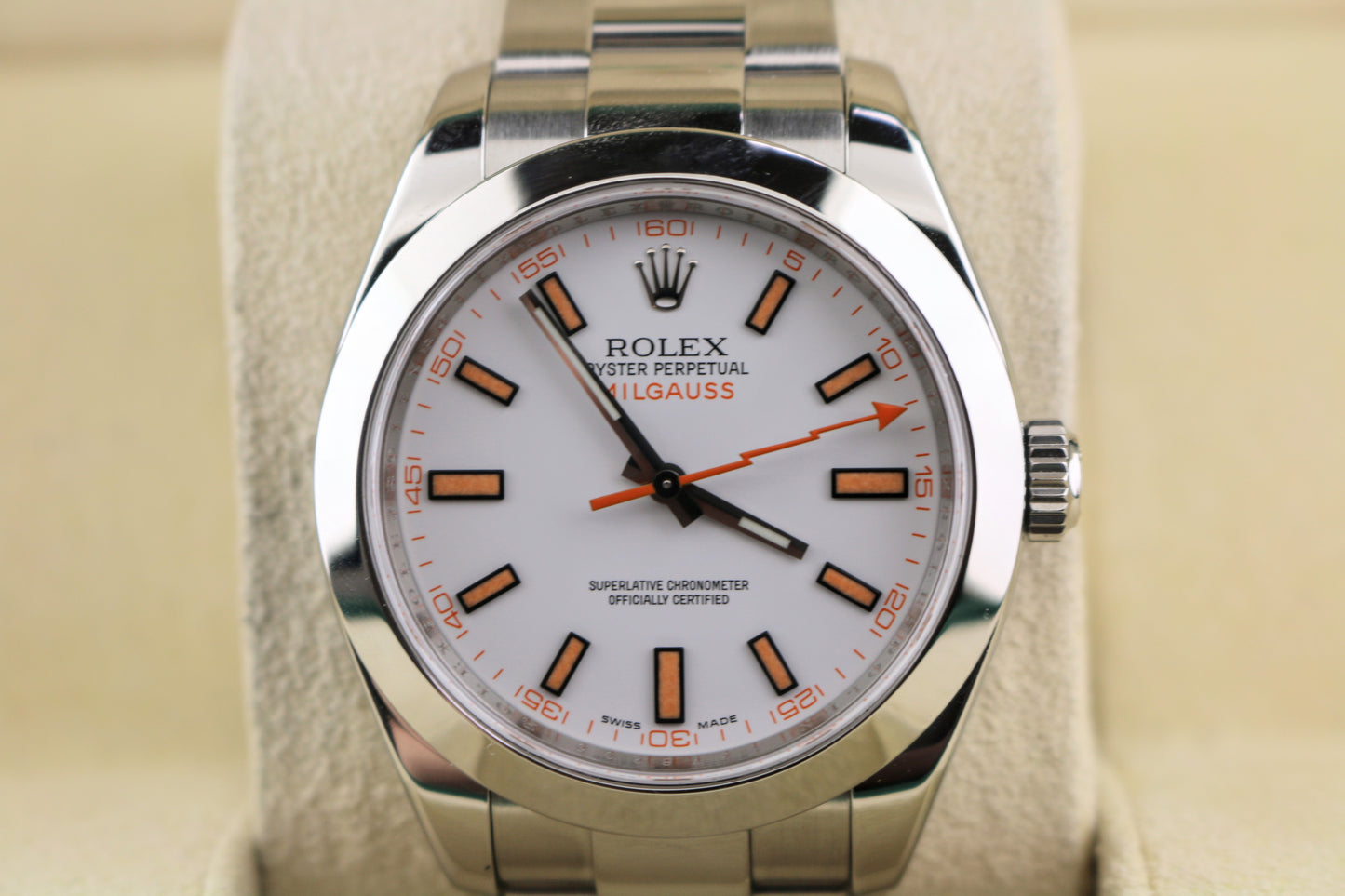 2009 Rolex Milgauss 116400 White Dial SS Oyster No Papers 40mm