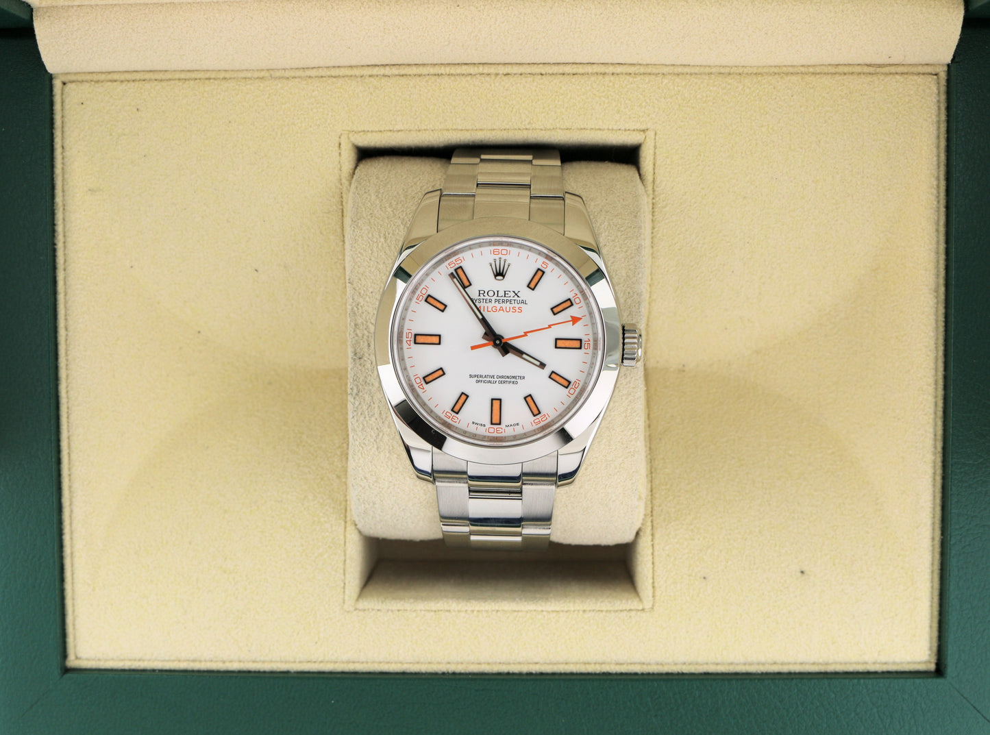 2009 Rolex Milgauss 116400 White Dial SS Oyster No Papers 40mm