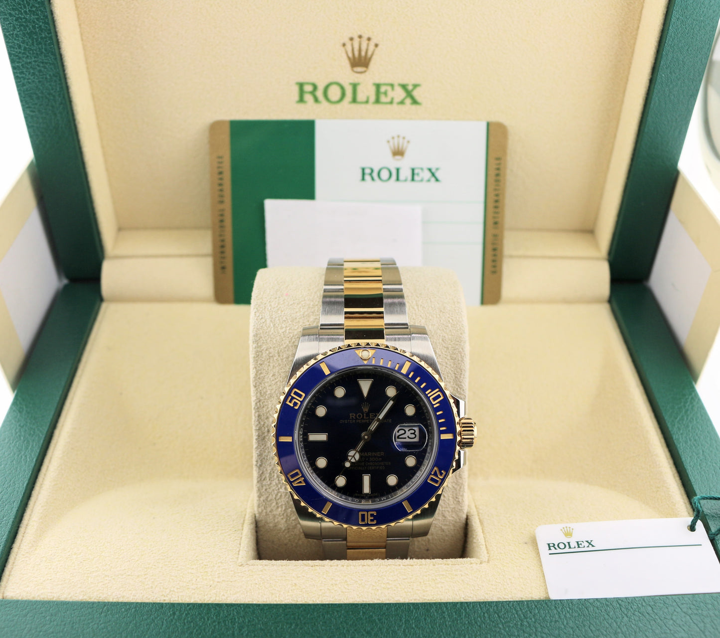 2017 Rolex Submariner Bluesy 116613lb Blue Dial TT 18kt Oyster With Papers 40mm