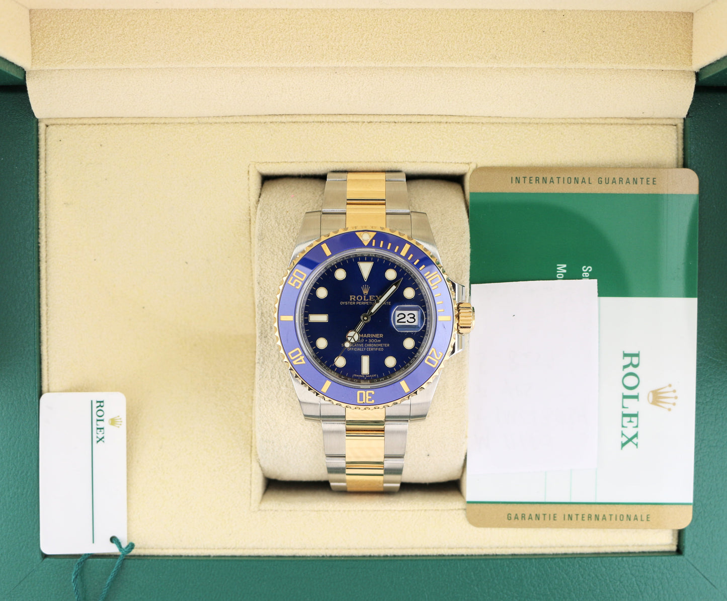 2017 Rolex Submariner Bluesy 116613lb Blue Dial TT 18kt Oyster With Papers 40mm