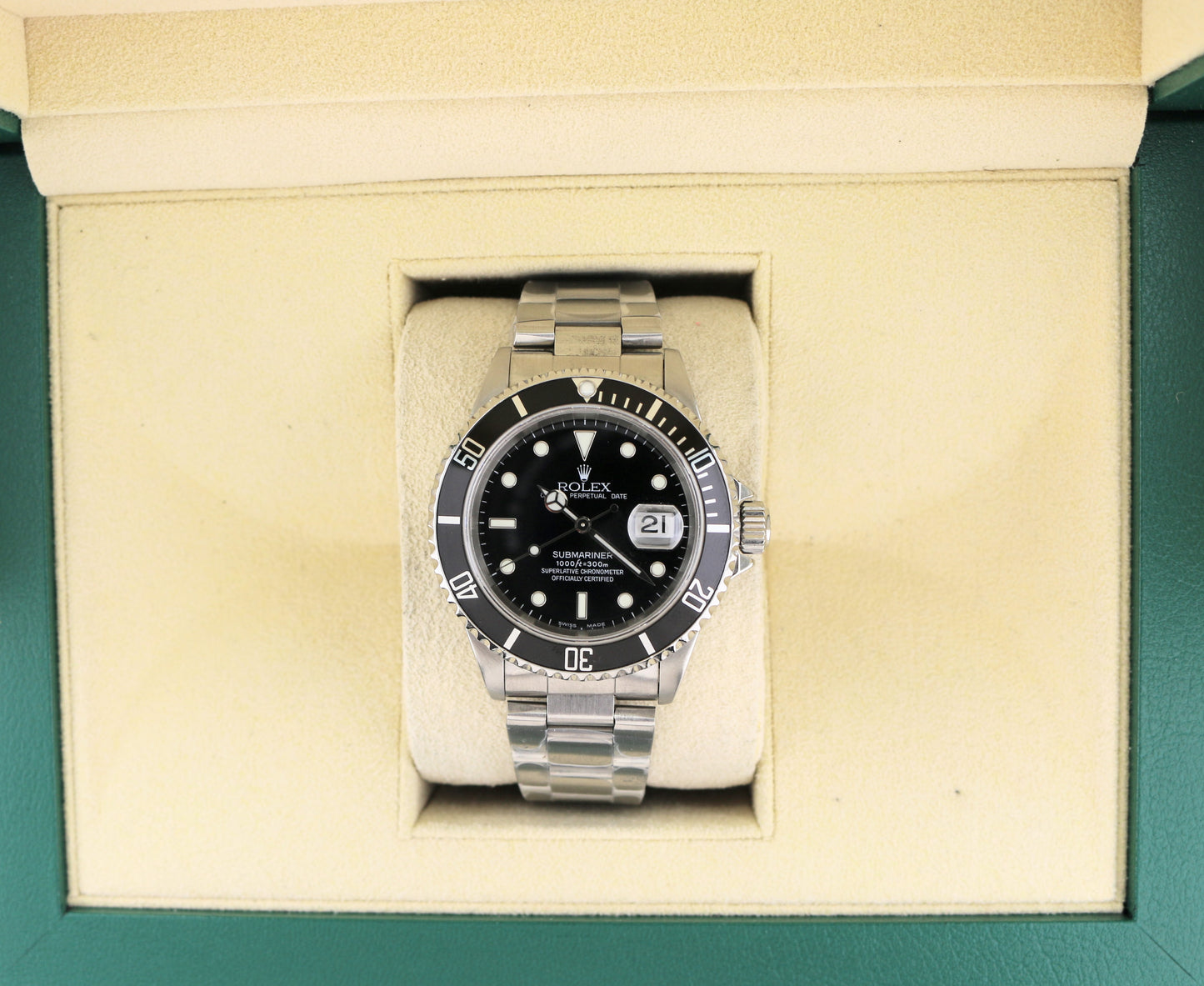 1996 Rolex Submariner Date 16610 Black Dial SS Oyster with RSC papers 40mm