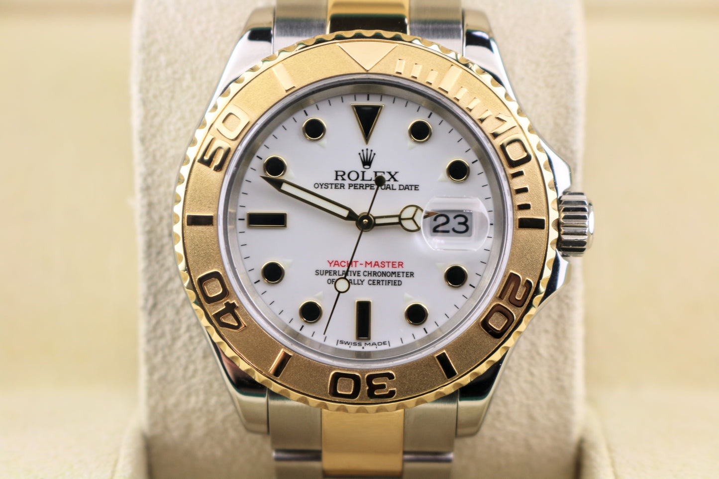 2007 Rolex Yacht-Master 16623 White Dial TT 18kt Oyster With Papers 40mm