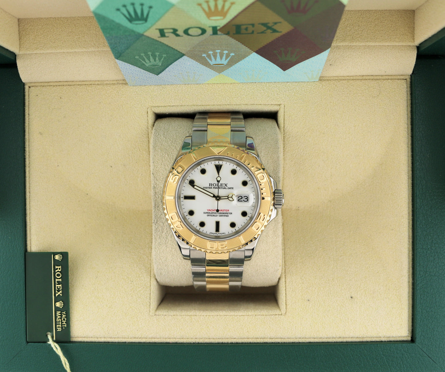 2007 Rolex Yacht-Master 16623 White Dial TT 18kt Oyster With Papers 40mm