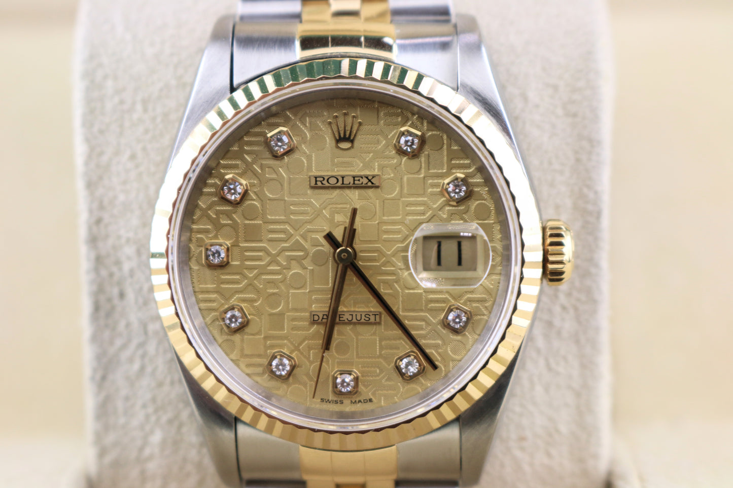 1996 Rolex Datejust 16233 Jubilee Diamond Dial TT 18kt Jubilee No Papers 36mm