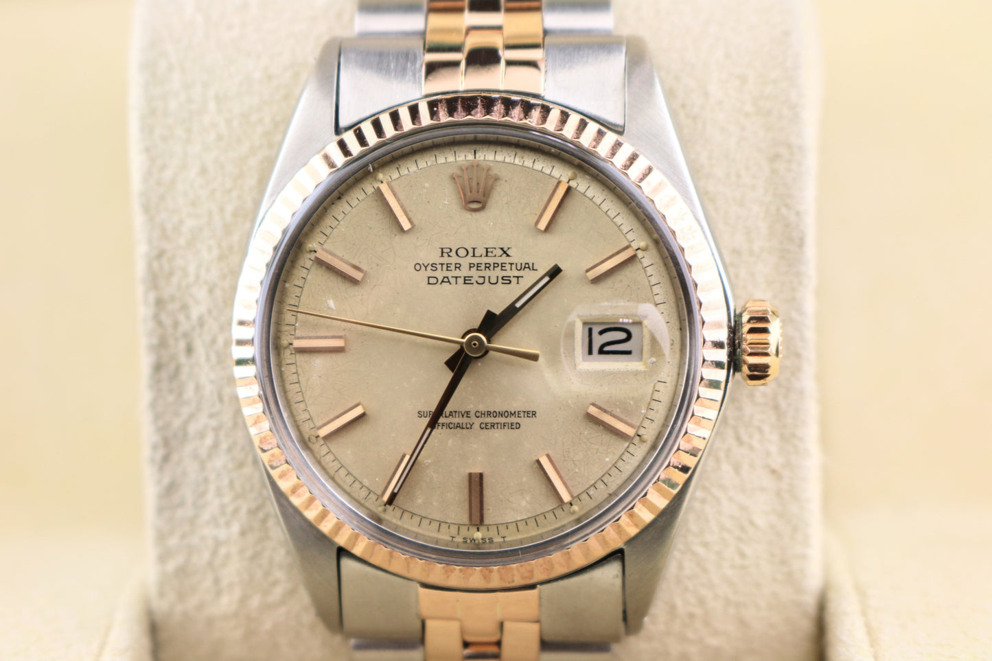 1971 Rolex Datejust 1601 Silver Dial Two-Tone Folded Jubilee Rose Gold 36mm