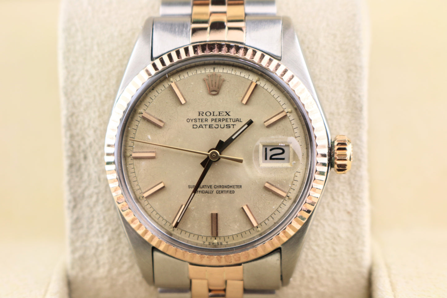 1971 Rolex Datejust 1601 Silver Dial Two-Tone Folded Jubilee Rose Gold 36mm