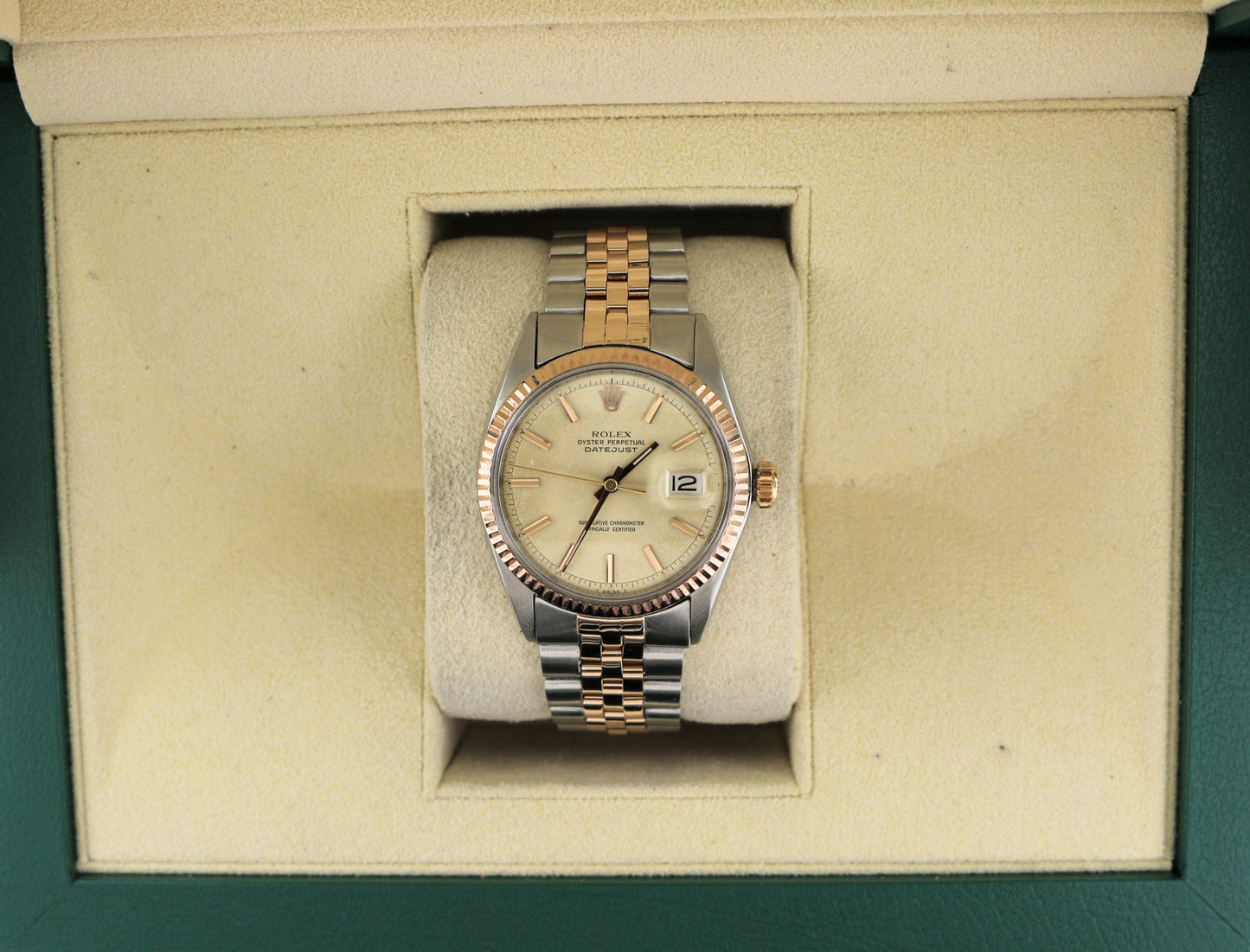 1971 Rolex Datejust 1601 Silver Dial Two-Tone Folded Jubilee Rose Gold 36mm