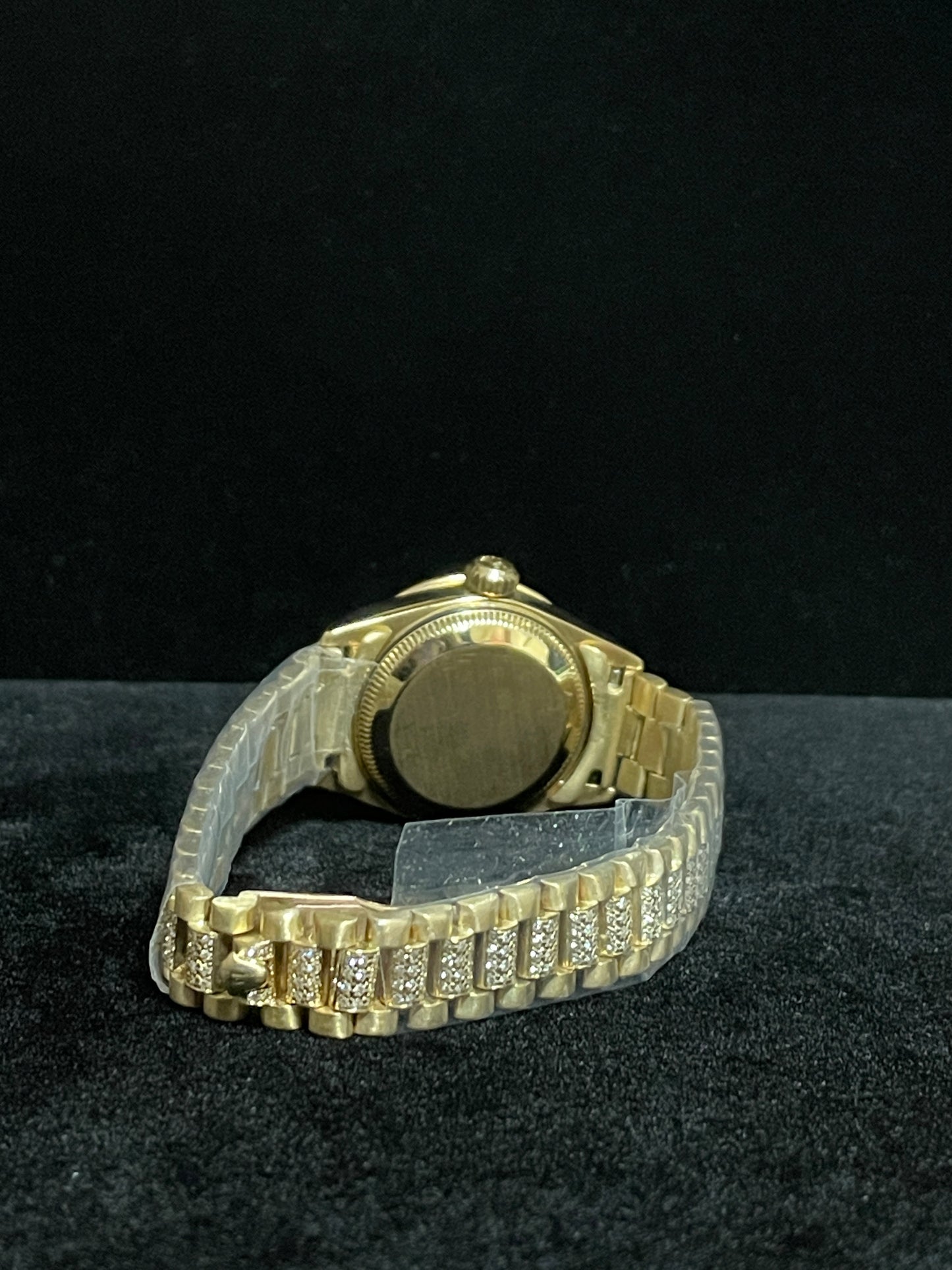 Rolex Ladies President 69088 Crown Collection Diamond and Sapphire 18kt YG 26mm