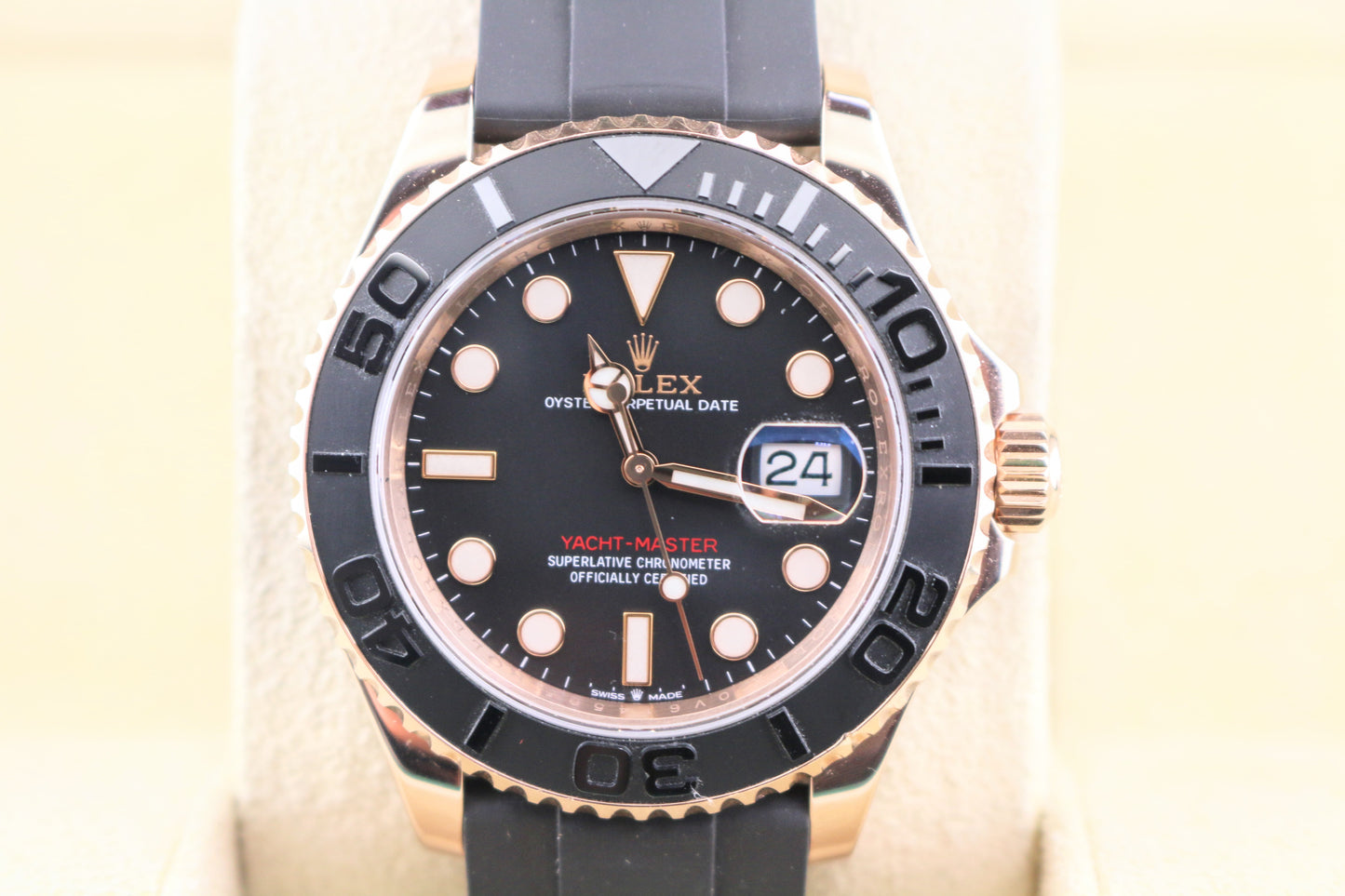 2025 Rolex Yacht-Master 126655 Black Dial Oysterflex Rose Gold No Papers 40mm