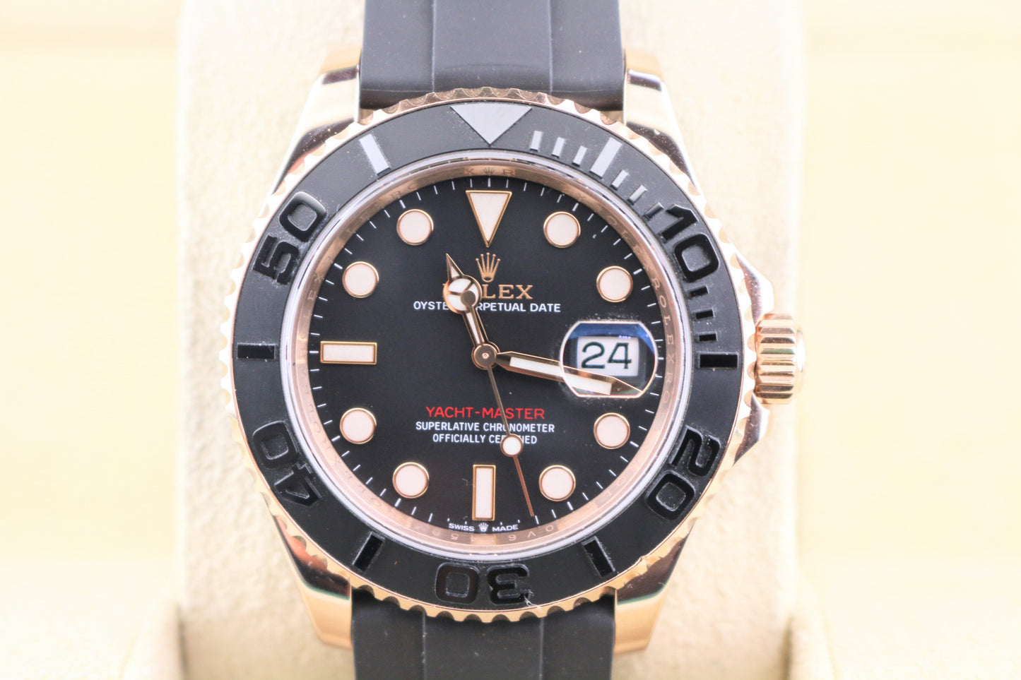 2025 Rolex Yacht-Master 126655 Black Dial Oysterflex Rose Gold No Papers 40mm