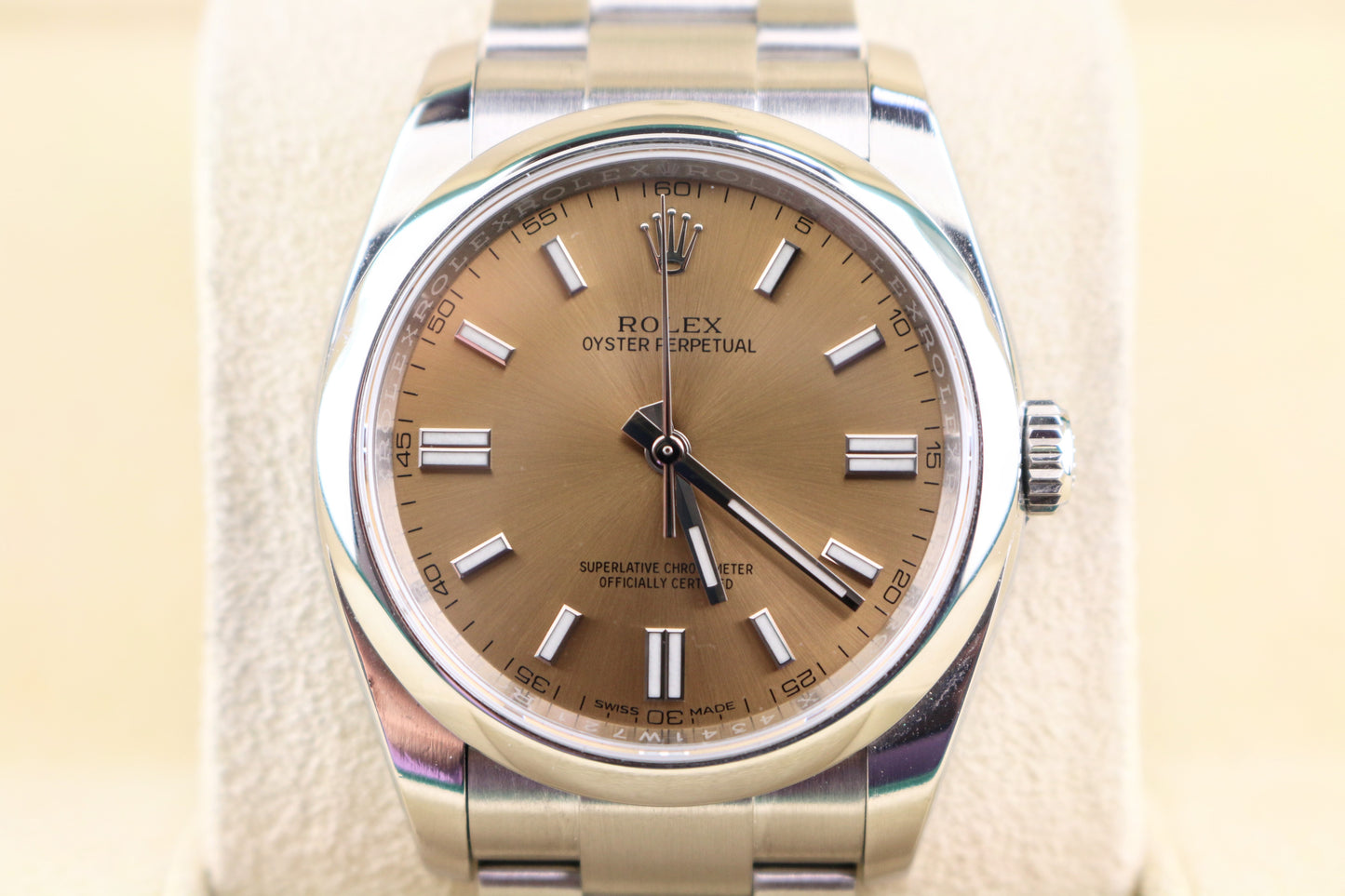 2018 Rolex Oyster Perpetual 116000 White Grape Dial SS Oyster No Papers 36mm