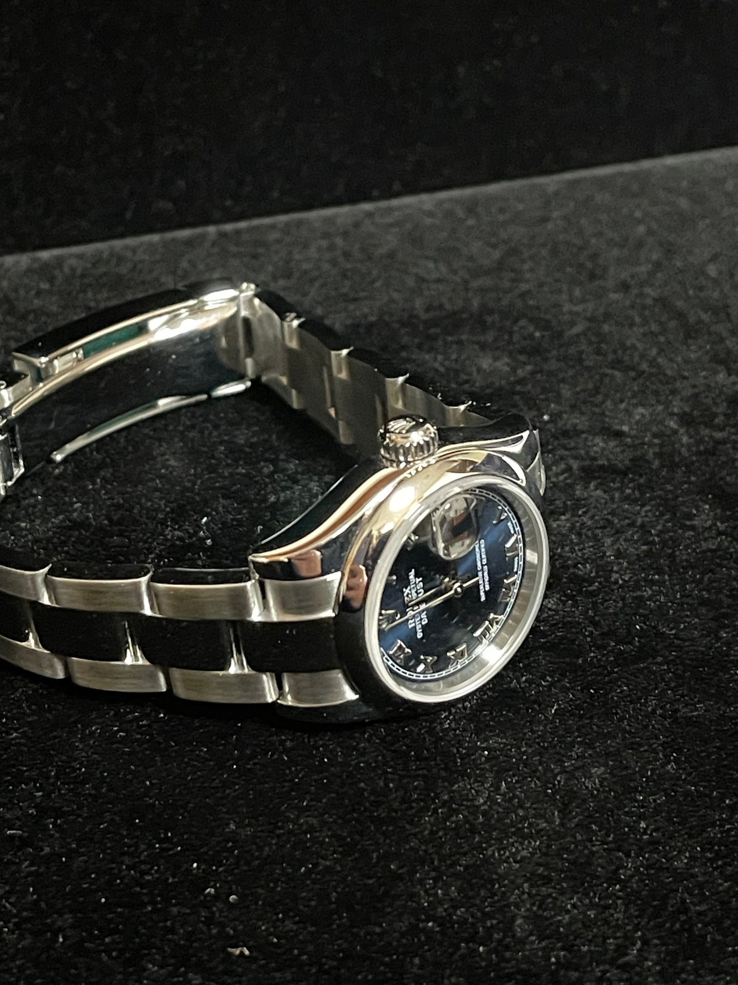 2006 Rolex Ladies Datejust 179160 Blue Roman Dial SS Oyster No Papers 26mm