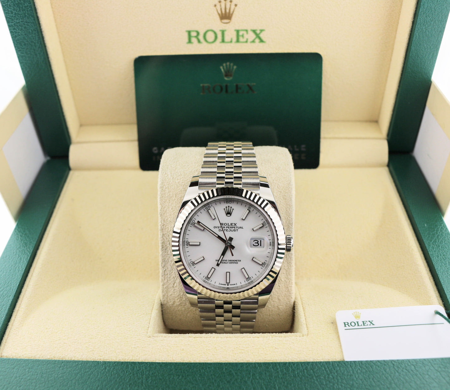 Unworn 2026 Rolex Datejust 126334 White Dial SS Jubilee With Box and Papers 41mm